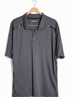 Reebok PlayDry Golf Polo Men’s Large Gray Moisture Wicking Shirt